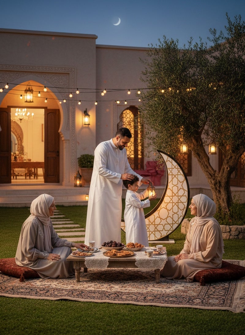 قطوب هلال رمضان ديكور خلفيات رمضان ديكورات المنزل  زينة رمضان للترحيب بفن الديكور الرمضاني وديكور حامل ورق الحائط - ديكورات رمضان والعيد - موقف الديكور استاند استقبال - Image 3